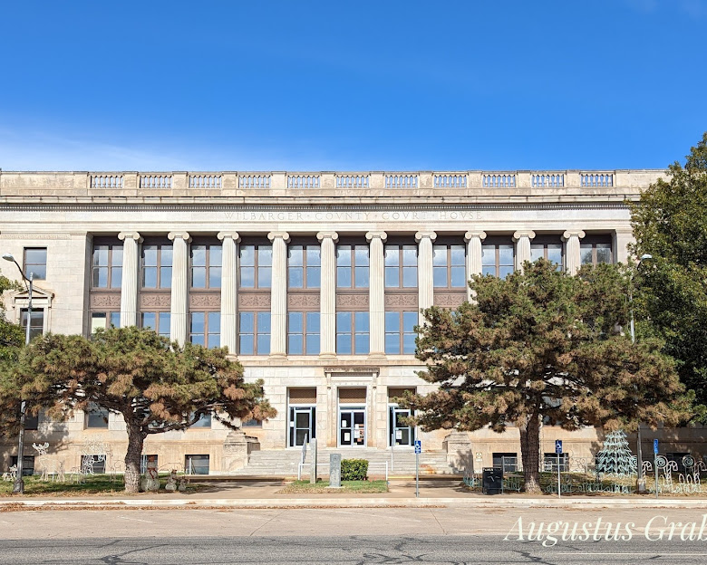 Wilbarger County Courthouse in Vernon, Texas at golden hour